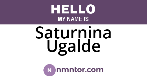 Saturnina Ugalde