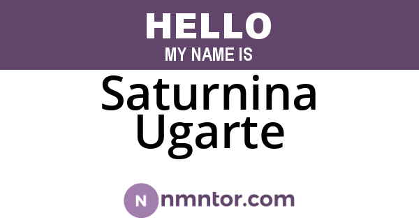 Saturnina Ugarte