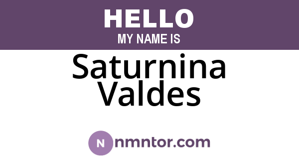 Saturnina Valdes