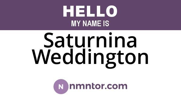 Saturnina Weddington