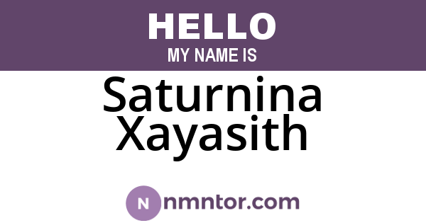 Saturnina Xayasith
