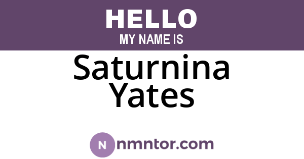 Saturnina Yates