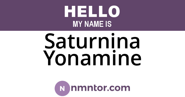 Saturnina Yonamine