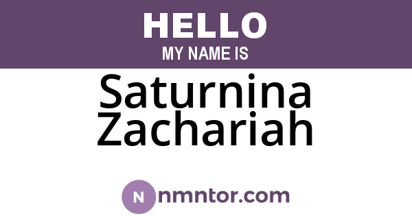 Saturnina Zachariah