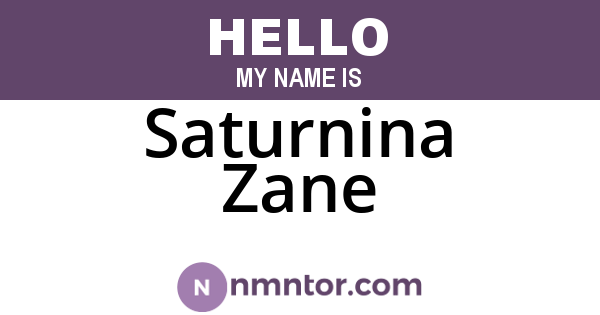 Saturnina Zane