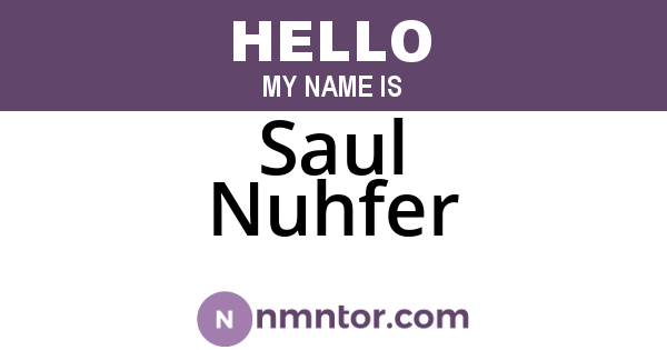 Saul Nuhfer
