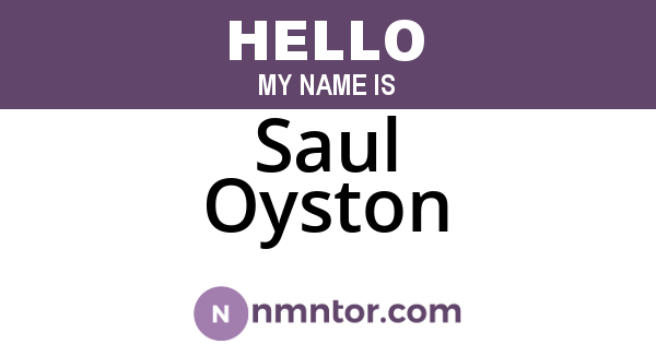 Saul Oyston