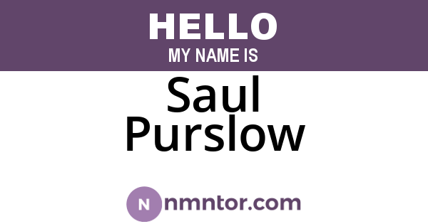 Saul Purslow