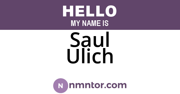 Saul Ulich