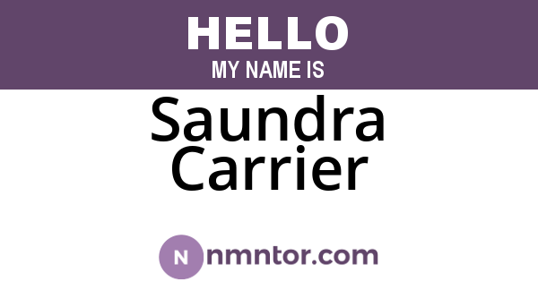 Saundra Carrier