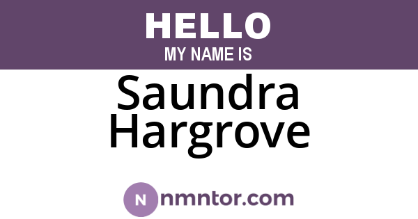 Saundra Hargrove