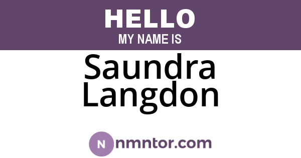 Saundra Langdon