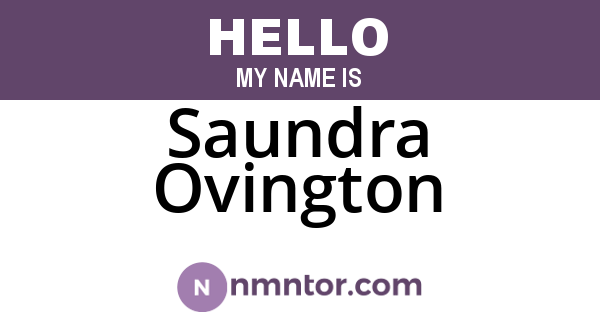 Saundra Ovington