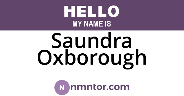 Saundra Oxborough