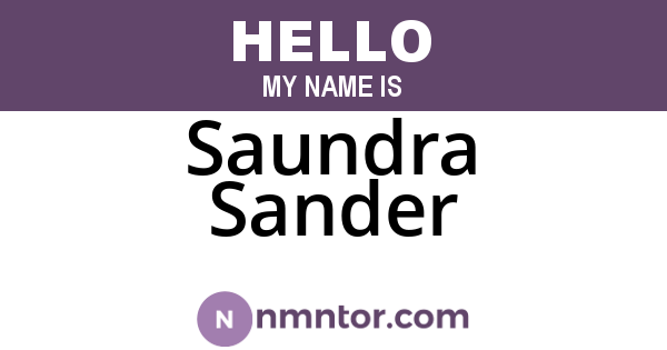 Saundra Sander