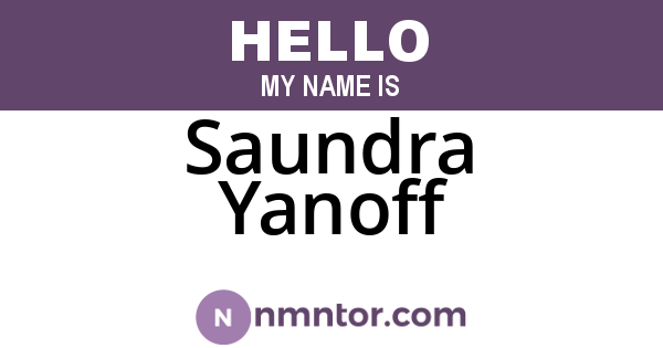 Saundra Yanoff