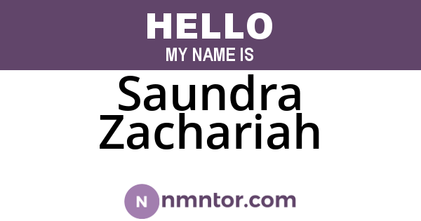 Saundra Zachariah