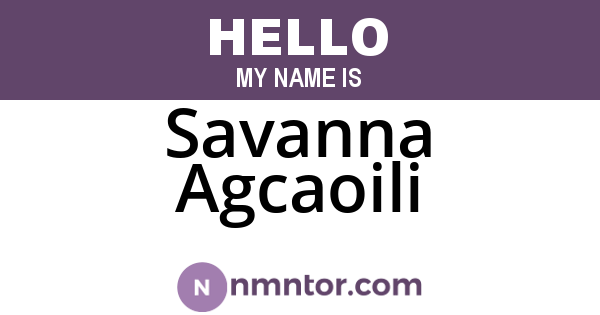 Savanna Agcaoili