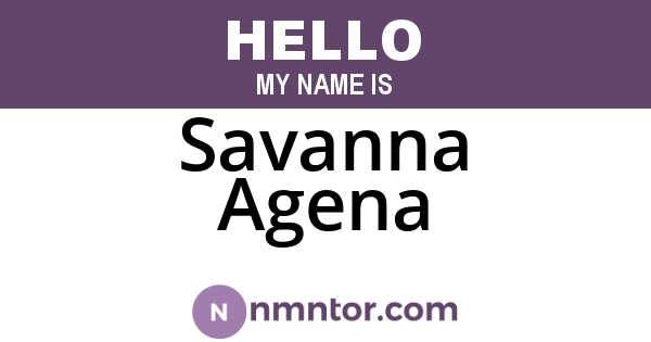 Savanna Agena