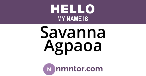 Savanna Agpaoa