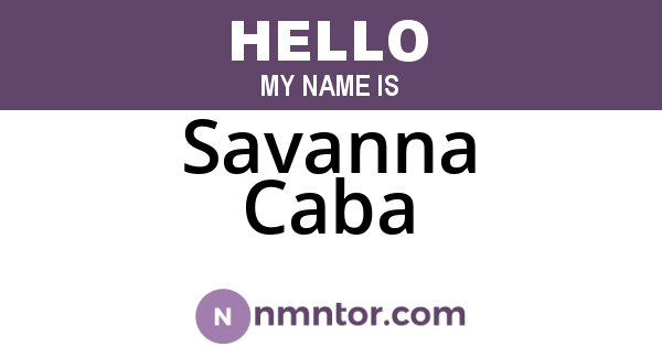 Savanna Caba
