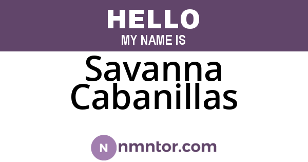 Savanna Cabanillas