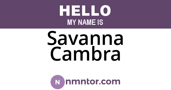 Savanna Cambra