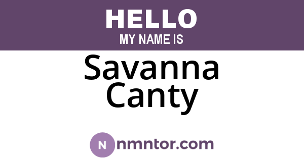 Savanna Canty