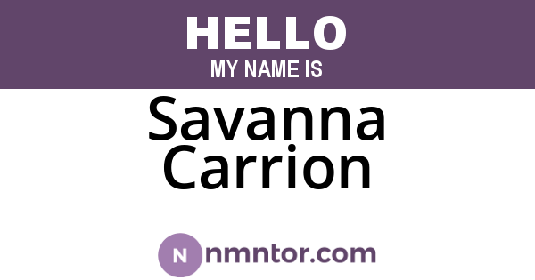Savanna Carrion