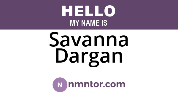 Savanna Dargan