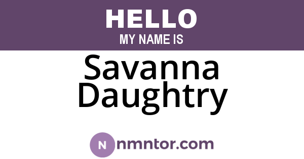 Savanna Daughtry