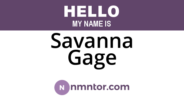Savanna Gage