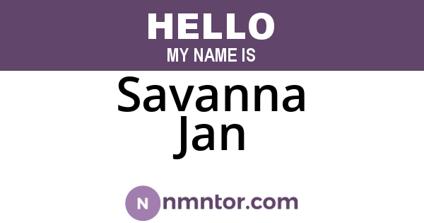 Savanna Jan