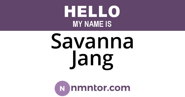 Savanna Jang