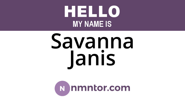 Savanna Janis