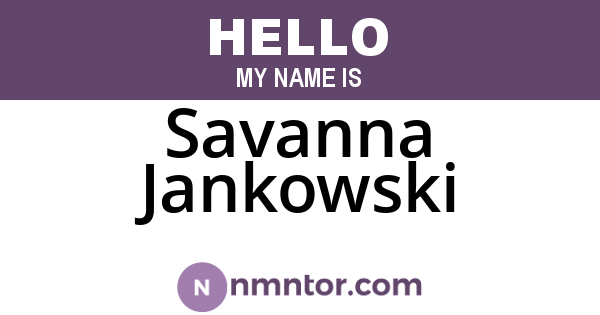 Savanna Jankowski