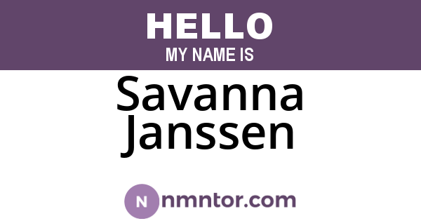 Savanna Janssen