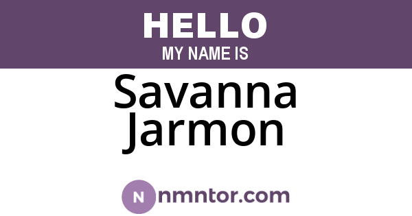 Savanna Jarmon