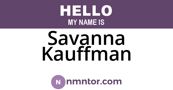 Savanna Kauffman