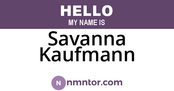 Savanna Kaufmann