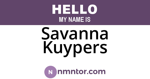 Savanna Kuypers