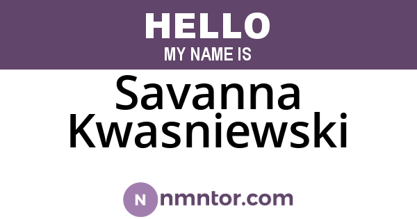 Savanna Kwasniewski
