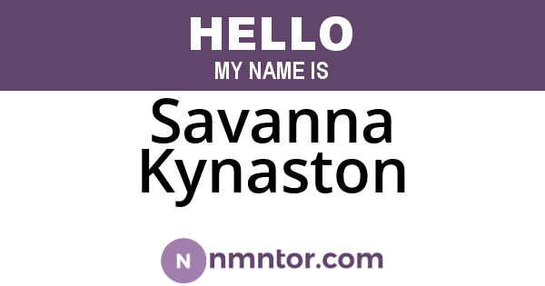 Savanna Kynaston