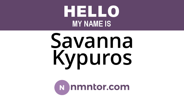 Savanna Kypuros