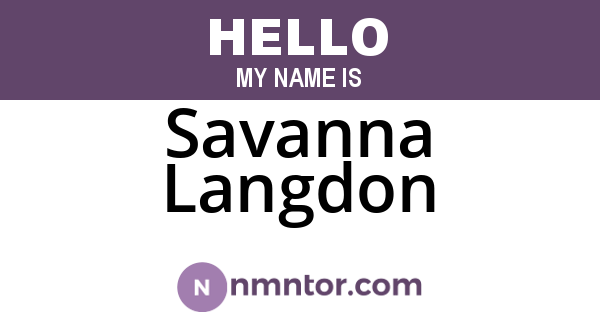 Savanna Langdon