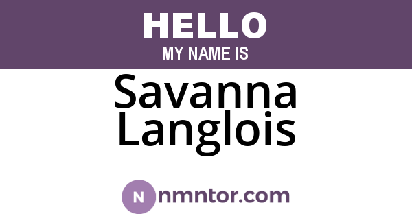 Savanna Langlois