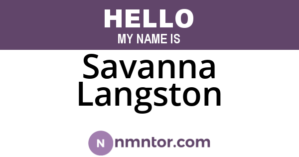 Savanna Langston