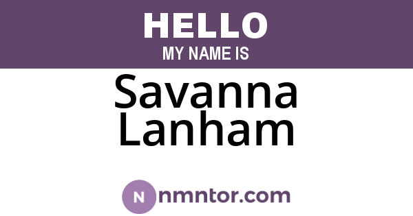 Savanna Lanham