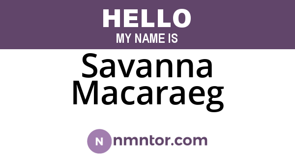 Savanna Macaraeg