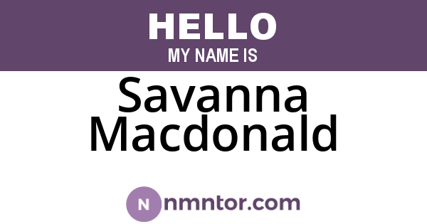 Savanna Macdonald